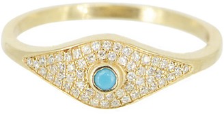 Kamaria Evil Eye Ring With Turquoise & Diamonds