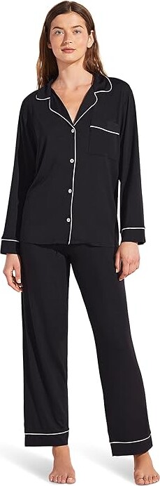 Eberjey Gisele - PJ Set Women's Pajama Sets Black/Sorbet : SM, Modal/Spandex/Tencel