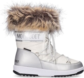 Moon Boot Nylon ankle snow boots w/ faux fur - ShopStyle Girls' Shoes