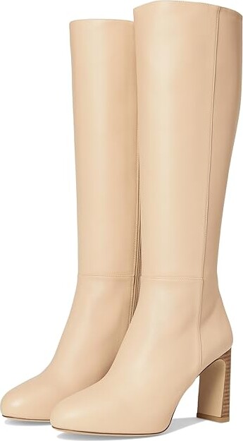 Stuart Weitzman Babette Plaform Zip Boot Women's Boots Barely Beige/New Camel : 12 M, Leather