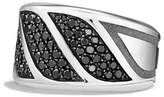 Thumbnail for your product : David Yurman Graphic Cable Band Ring with Black Diamonds