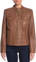 Thumbnail for your product : Cole Haan Lamb Leather Zip Pocket Jacket
