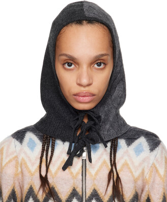 Ganni Logo-patch Metallic-crochet Beret - ShopStyle Hats
