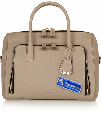 Anya Hindmarch Services metallic textured-leather adhesive sticker
