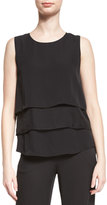Thumbnail for your product : Diane von Furstenberg Liza Sleeveless Tiered Silk Top