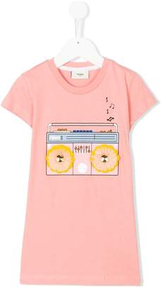 Fendi Kids radio print T-shirt