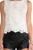 Thumbnail for your product : Alice + Olivia Amal Boatneck Lace Tank