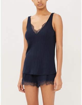 Selfridges Bree lace-trimmed cotton-knit pyjama shorts