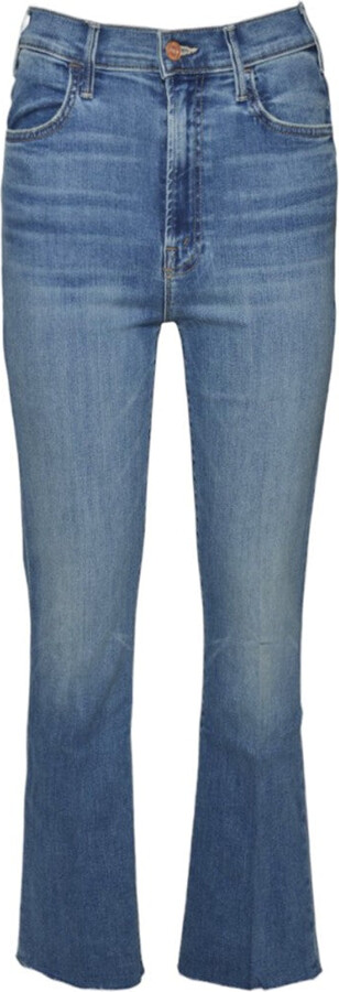 Mother The Hustler Ankle Fray Blue Cotton Jeans