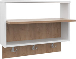 Gracie Oaks Norco Wall Shelf 2 Shelves White / Natural Oak