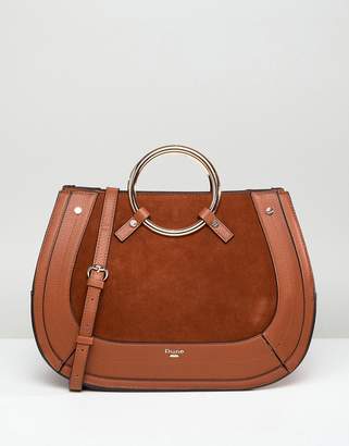Dune Tote Bag in Tan with Round Metal Top Handle