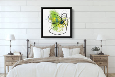 ArtWall 'Citron Petals' by Jan Weiss, Green Floral Abstract Fine Art Gallery Canvas Print