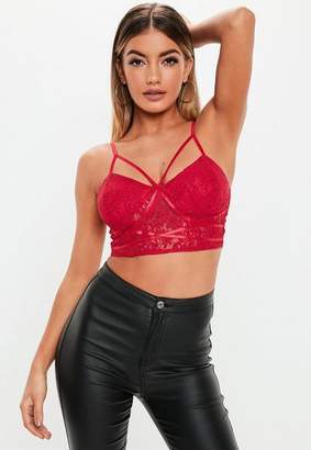 Missguided Red Harness Bralet