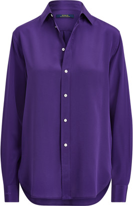 Ralph Lauren Silk Crepe Long-Sleeve Shirt
