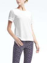 Thumbnail for your product : Banana Republic Sheer-Sleeve Tee with Ribbon Trim