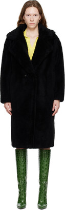 Yves Salomon Meteo Black Oversized Coat