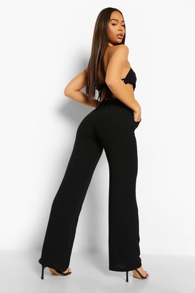 boohoo Ruched Crop & Wide Leg Trousers