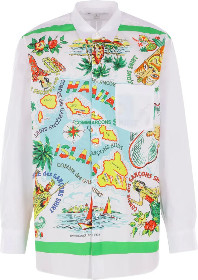 Comme des Garçons Homme Graphic-Print Poplin Shirt