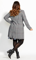 Thumbnail for your product : City Chic Grand Check Coat - ivory