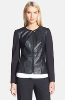 Thumbnail for your product : Classiques Entier Stamped Leather & Sunmosa Ponte Jacket