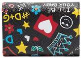 Thumbnail for your product : Dolce & Gabbana Black graffiti leather wallet