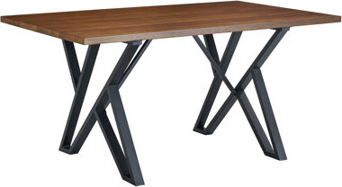 17 Stories Indoor Dining Table With Metal LegsWalnut
