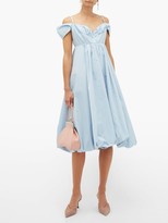 Thumbnail for your product : Simone Rocha Ruffled Taffeta Midi Dress - Blue