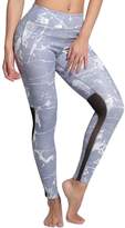 Thumbnail for your product : Hunter Little Women Plus Size Grey Printed Patchwork Mesh Yoga Pants High Waist Fitness Leggings