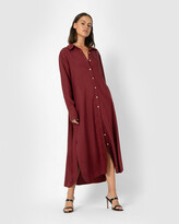 Thumbnail for your product : Forcast Women's Purple Maxi dresses - Zahara Long Sleeve Shirt Dress