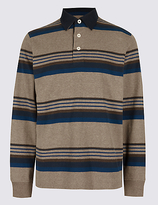 Thumbnail for your product : Blue Harbour Pure Cotton Striped Rugby Top
