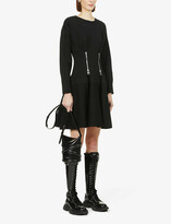 Thumbnail for your product : Alexander McQueen Pintuck exposed-zip stretch-woven mini dress