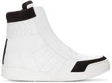 Thumbnail for your product : Balmain White Quilted High-Top Sneakers