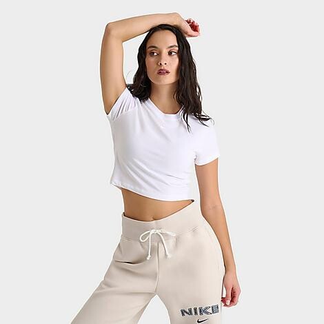 Nike Women's Sportswear Essential Slim Crop T-Shirt in Blue Tint/Sail | Size: XS