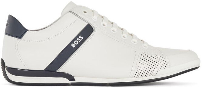 boss white leather trainers