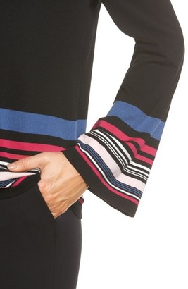 Vince Camuto Women's Stripe Bell Sleeve Sweater