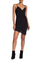 faux wrap detail tank dress