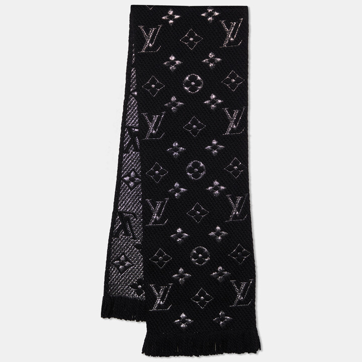 Louis Vuitton Scarf Monogram LV Logo Black And Cream - beyond exchange