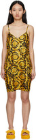Thumbnail for your product : Versace Underwear Black & Gold Silk Barocco Sleep Slip Dress