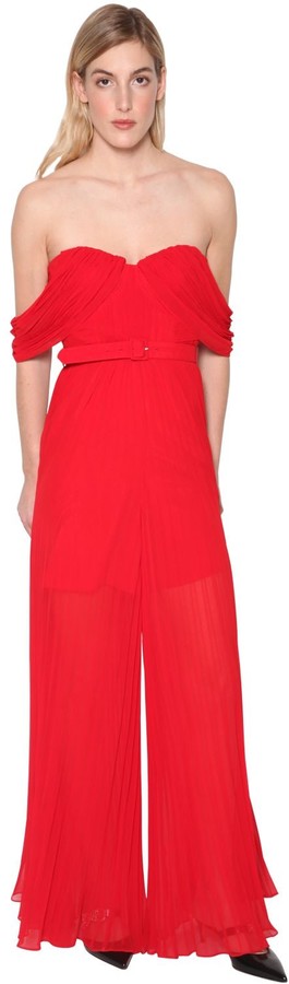 self portrait pleated jumpsuit