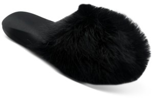 black marabou slippers