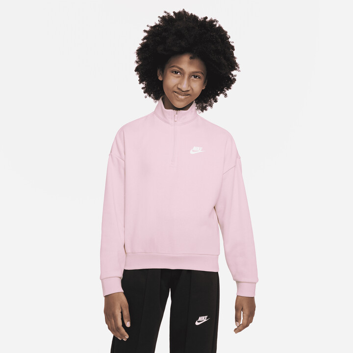 Nike Sportswear Club Fleece Big Kids' (Girls') 1/2-Zip Top in Pink -  ShopStyle
