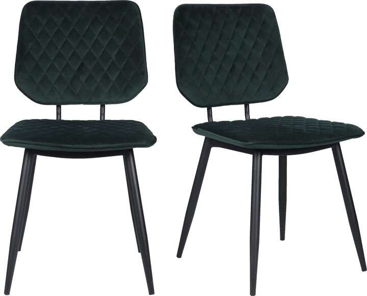 Dunelm Austin Velvet Set of 2 Dining Chairs Green ShopStyle