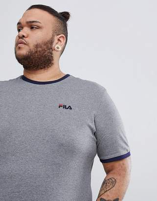 Fila Vintage Ringer T-Shirt With Small Logo In Gray