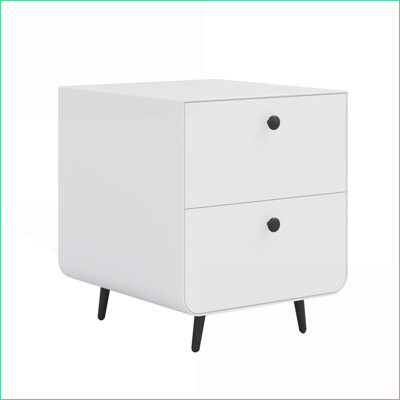 Latitude Run Modern Steel 3-Drawer Nightstand Storage for Bedroom Easy Assembly