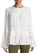 Thumbnail for your product : Max Studio Long-Sleeve Lace-Panel Top, Ivory