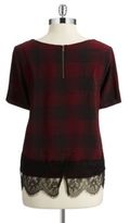 Thumbnail for your product : Blu Pepper Plaid Split Back Top