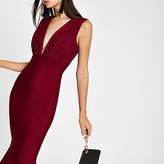 Thumbnail for your product : River Island Forever Unique red peplum bodycon midi dress