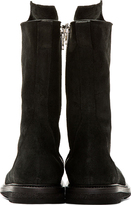 Thumbnail for your product : Rick Owens Black Distressed Suede Tall Boots
