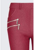 Thumbnail for your product : Select Fashion Fashion Womens Purple Double Zip Pocket Jegging - size 6