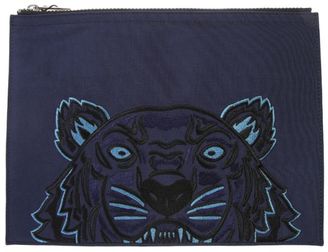 Kenzo Tiger Embroidered Nylon Canvas Pouch